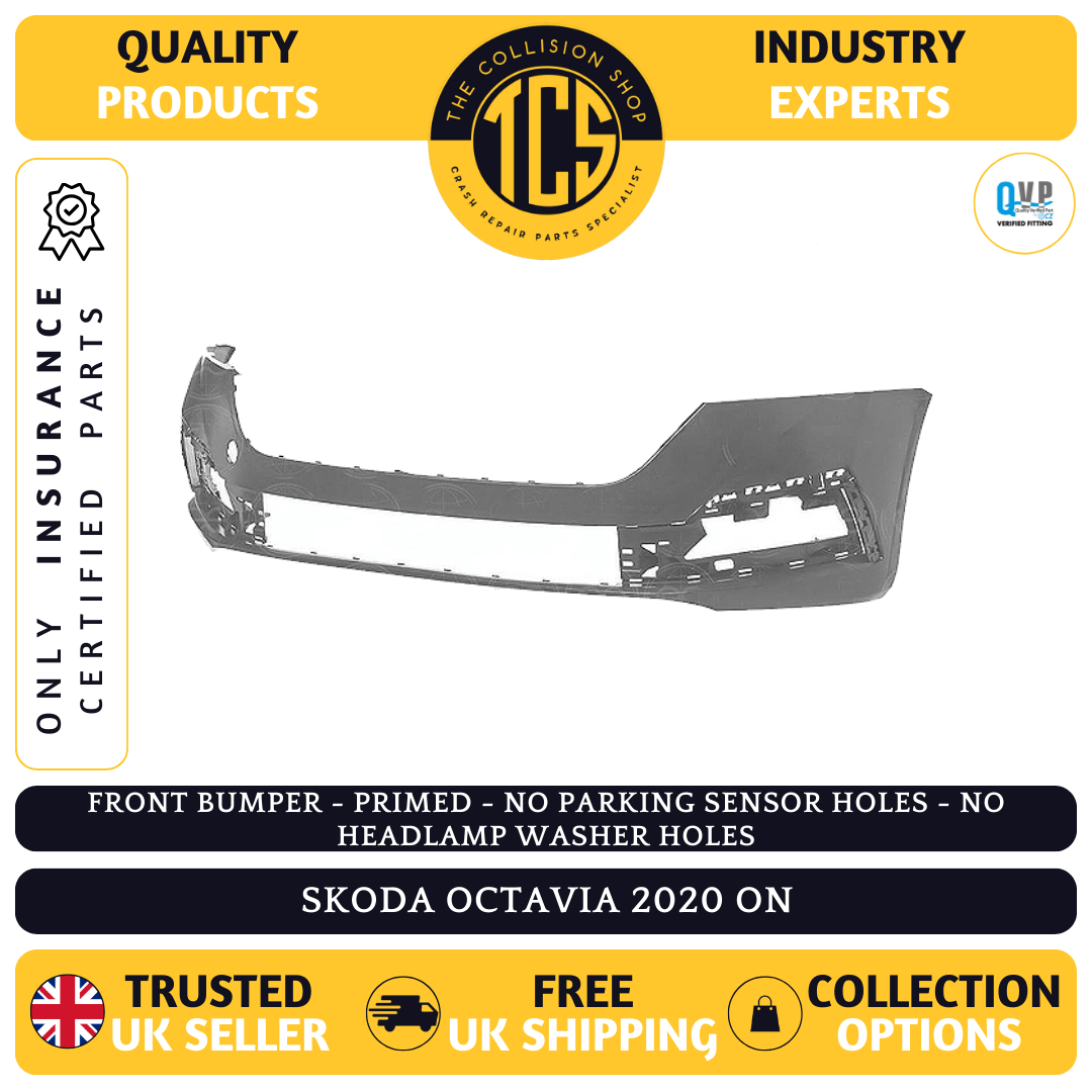 SKODA OCTAVIA 2020> FRONT BUMPER PRIMED NO PARKING INSURANCE CERTIFIED 5E3807221