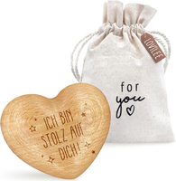 Ich Bin Stolz Auf Dich - Handschmeichler Holz GlüCksbringer PrüFung - Holz Herz
