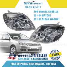 Pair LH+RH Head Light Lamp For Toyota Corolla (01-04 Hatch) (01-07 Sedan Wagon)