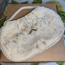 1930s Czechoslovakian Hand Beaded Glass Bead Evening Bag Vintage Style purse