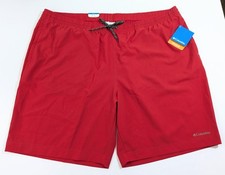 NWT Columbia Men's Omni-Shade Swim Trunks, Size 2XL Red Shorts, UPF 40, Pockets