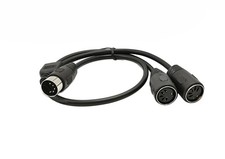 DIN 5-Pin Splitter Y Adapter MIDI Cable, MIDI 5 Pin Male to Dual 2 x DIN-5 Fe...
