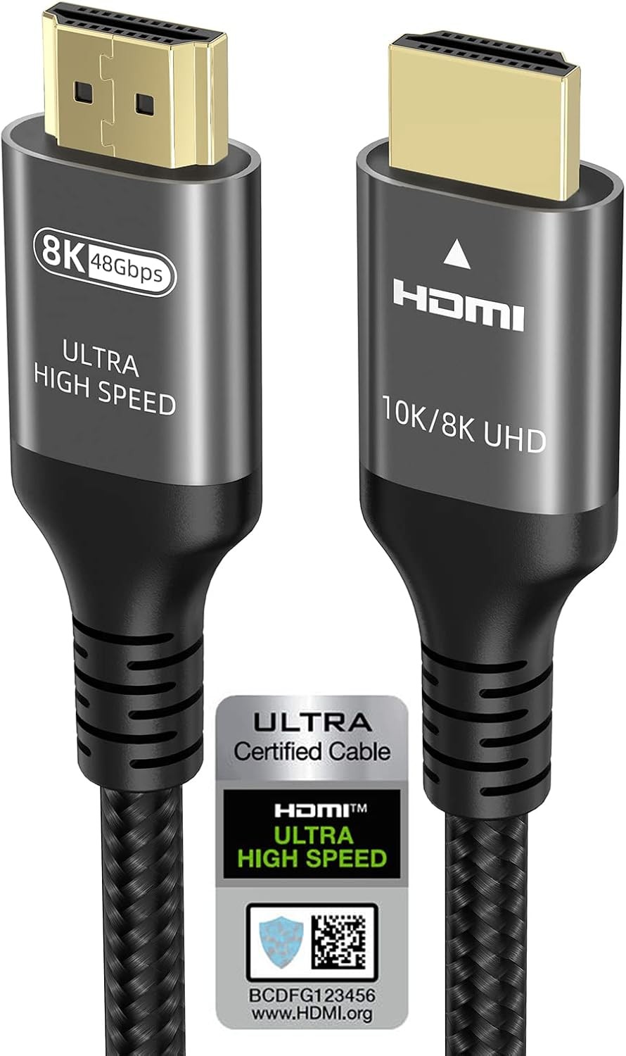 Ubluker 2m Ultra High Speed HDMI Cable 48Gbps 8K 4K 240Hz 144Hz 120Hz HDR10+