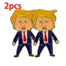2PCS Happy Trump Face Pin 2026, Trump Gifts Pins Collectible Lapel Button Badge