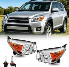 Headlight Assembly W/Bulbs For 2006 2007 2008 Toyota RAV4 Headlights Lamps Pair