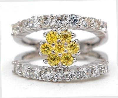 1 kt wärmebehandelter gelber Topas 925 massiver Sterlingsilber Ring Größe 9 UB2-8
