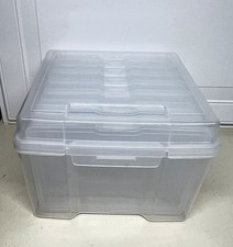 Clear Plastic Photo Storage Box Holds 7 Inner Acid Free 5X7 Photo Keepers