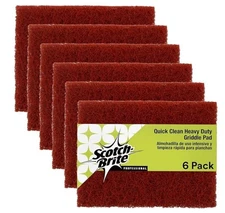 SCOTCH-BRITE 746CC SCOURING PAD, 4" L X 5-1/4" W, ORANGE, PK6
