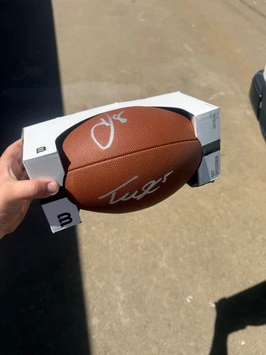 Ochocinco and Tee Higgins Signed Football