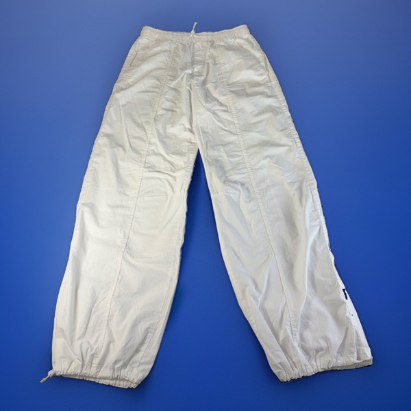 Zara Womens Size Small Baggy Comfort and Casual Parachute Pants White Wide Legs