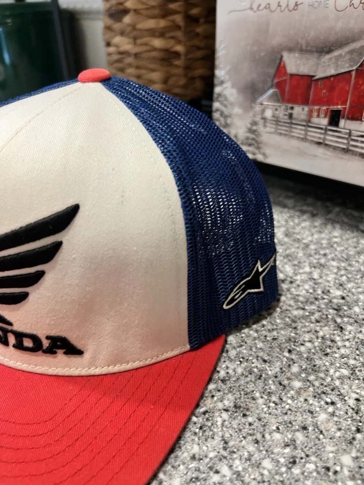 Alpine Stars rojo azul negro Honda Trucker SnapBack Foto 2 de 4