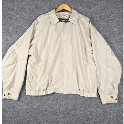 Aberdeen Collection Mens Beige Casual Comfort Full Zip Bomber Jacket XL