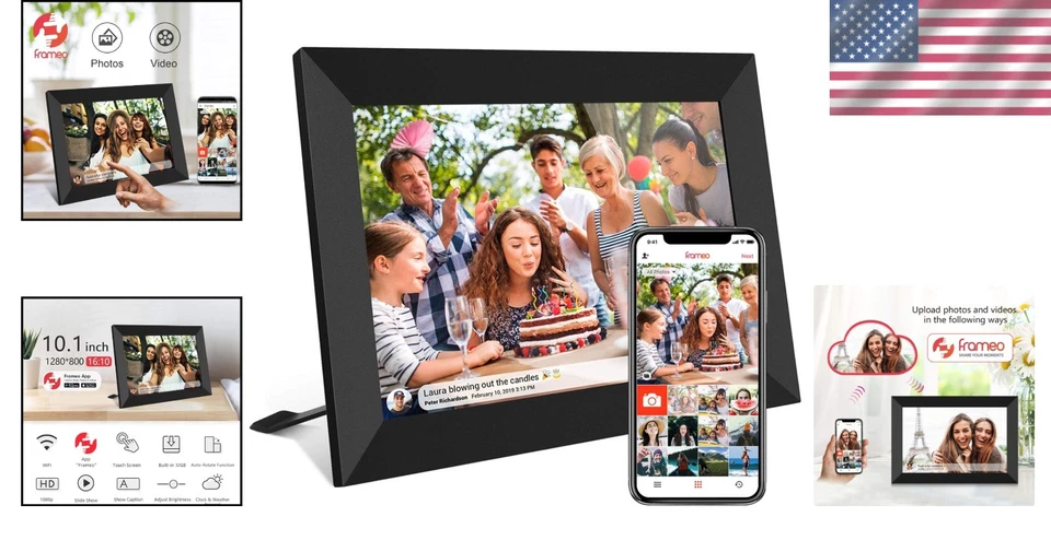 Elegant 32GB FRAMEO 10.1 Inch WiFi Digital Frame - Perfect for Cherished Moments - Image 2 of 4