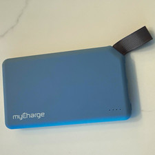 myCharge Blue Slim Portable USB-C Power Bank Charger w/ Strap