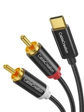 CableCreation USB C to RCA Audio Cable 6FT, Type-C to 2 Male Y RCA Splitter, RCA