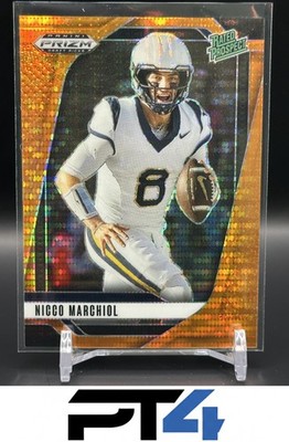 2025 Panini Prizm Draft Picks #170 Nicco Marchiol Prizms Orange Pulsar #/75