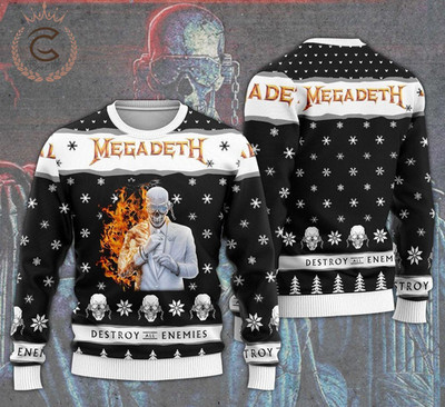 Megadeth Destroy All Enemies Christmas Sweater ugly gift Fans Unisex