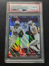 Marvin Harrison Jr. Trey McBride 2025 Donruss Production Line Lava /10 PSA 10