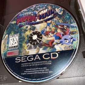 Popful Mail (Sega CD, 1995) Disc & Back Cover Art Only 