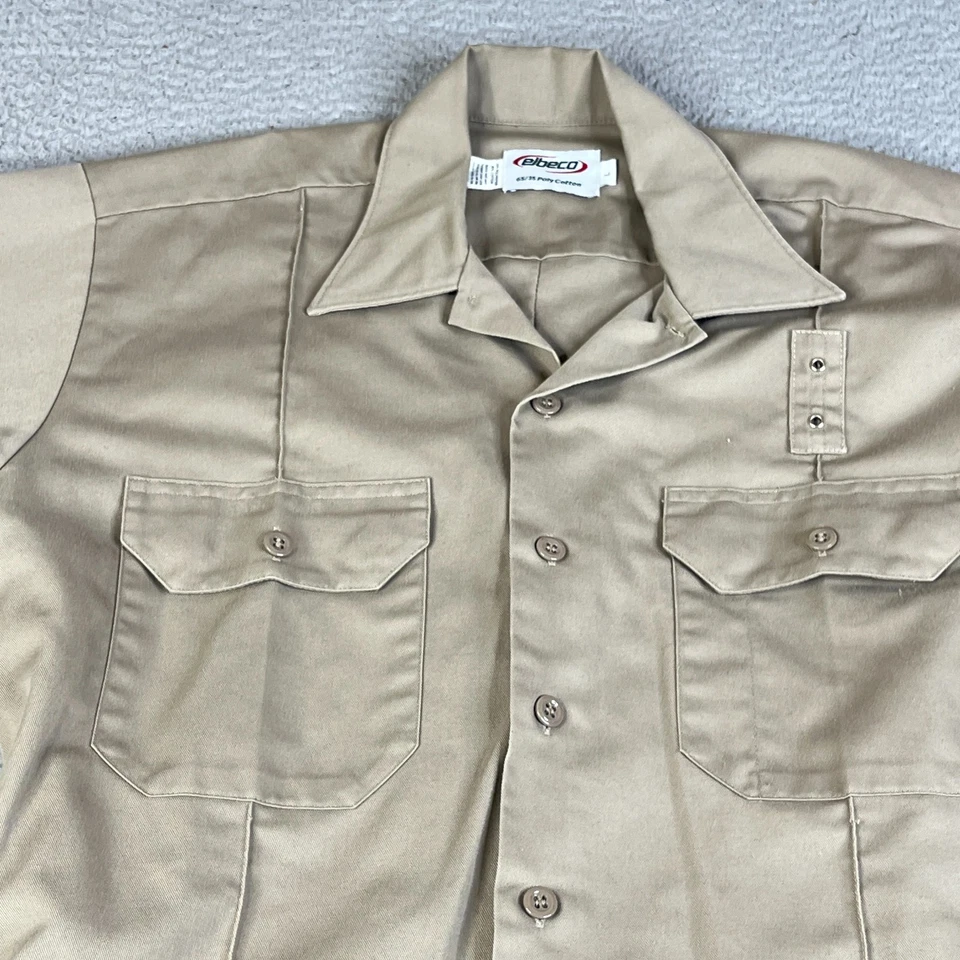 Camisa Elbeco Para Hombres Grande Tostado Caqui Poliéster Algodón Táctico Uniforme de Trabajo Foto 3 de 4
