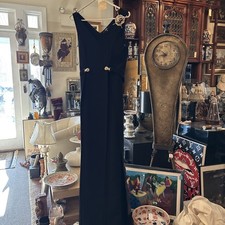 Versace Versus Black Open Dress Long Black Dress With Versace Emblem On Shoulder