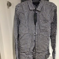 Paul Costelloe Shirt Mens checked Long Sleeve Linen Small