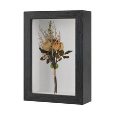 Shadow Box Frame, 5 x 7 Inch Wooden Dried Flower Photo Frame Black 