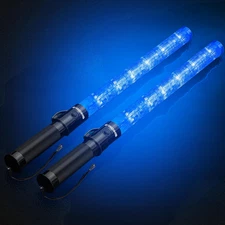 2 Pieces Blue Traffic Wand, 21 Inch Signal Traffic Safety Baton Multifunction wi