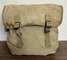 WWII US Army Musette Bag M1936 Field Web Gear Protection Capt RW Peterson WW2