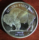 1 Troy OZ. Indian Head and Buffalo Golden State Mint  .999 Silver Bullion Coin