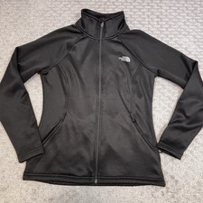 North Face Women's Medium Full Zip Soft Shell Fleece Lined Jacket Black