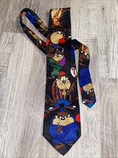 Vintage 90s Looney Tunes Taz Tasmanian Devil Sports Mens Tie Necktie