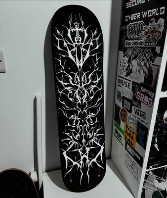 CUSTOM SKATEBOARD handbemalt Cyber Sigilismus alternativer Stil Skater Kunst
