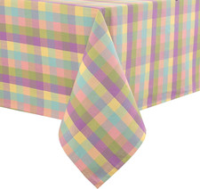 Tablecloth Cotton Tabletop 60x84 6-8 Seats Easter Checks