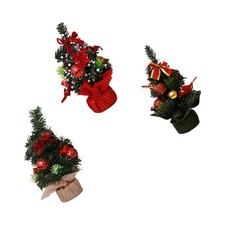 3 Pcs Holiday Decorations Wood Table Chirstmas Desktop Tree Ornaments