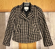 Banana Republic Women's Sz M Houndstooth Wool Jacket Italian Fabric D-14