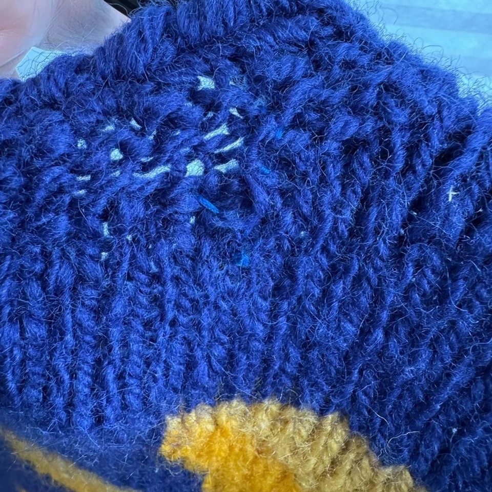 Cárdigan Suéter Tejido Grueso Girasol Tricot Vintage Express 100% Lana Talla Única Foto 4 de 4