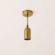 Brass Cylinder Pendant Light, Minimalist Small Pendant Adjustable Spotlight Lamp