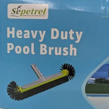Sepetrel Heavy Duty Pool Brush Head Cleaning Walls Inground/Above Ground Pools