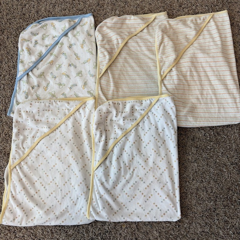 Lot of 5 Baby Hooded Towel Bath Towels