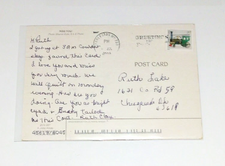 Postcard Miss You Cat Kitten In Flowers Vintage 2004 2CG 297 Free USA Shipping - Image 4 of 4