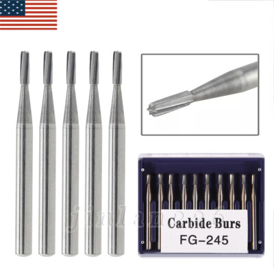Dental Carbide Burs FG 245 High Speed 1.6mm Friction Grip SANDENT