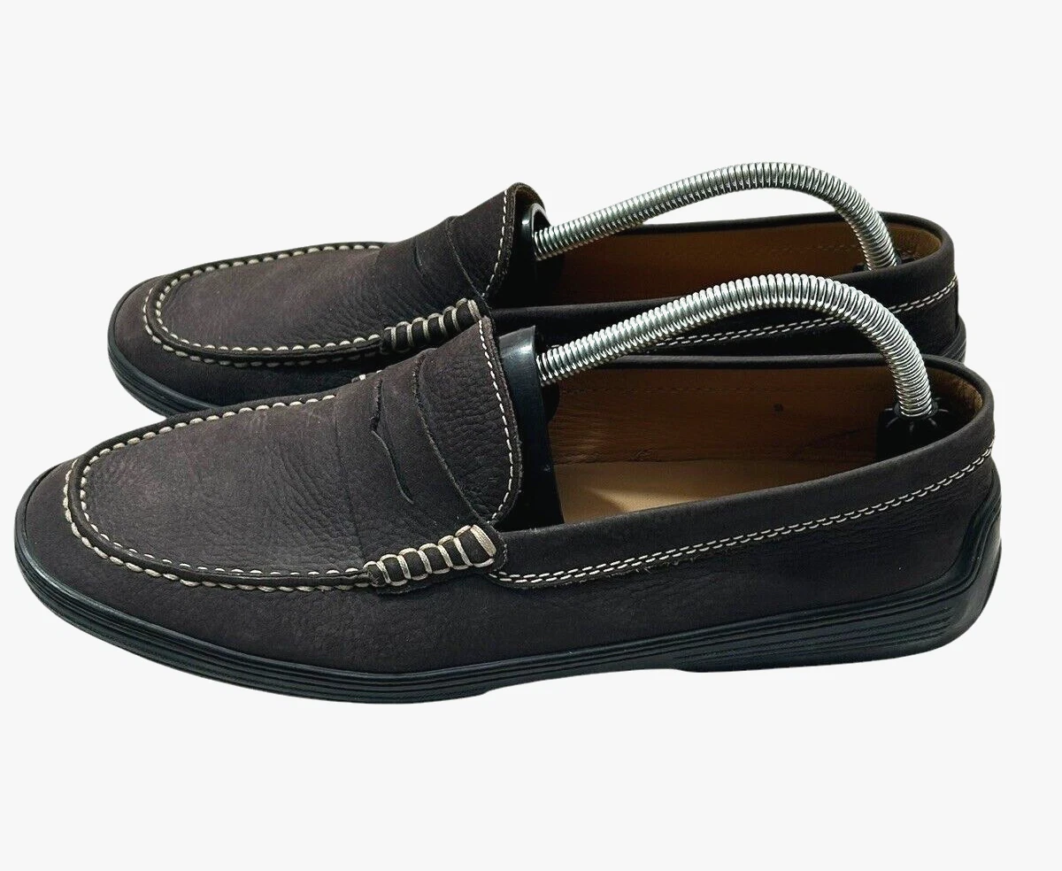 TOD’S Mocassini da guida Tod's da uomo US 9M marrone cioccolato scamosciato penny scarpe slip on