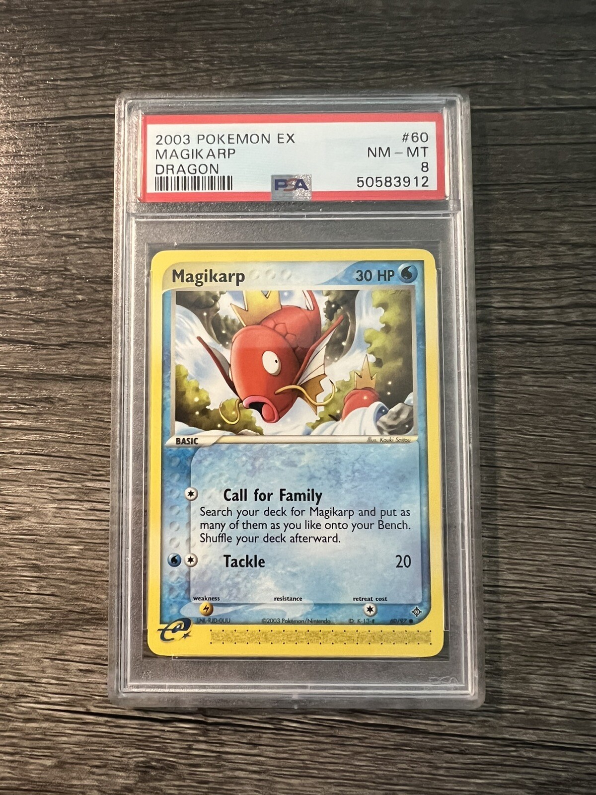 2003 Pokémon EX Dragon #60 Magikarp PSA 8