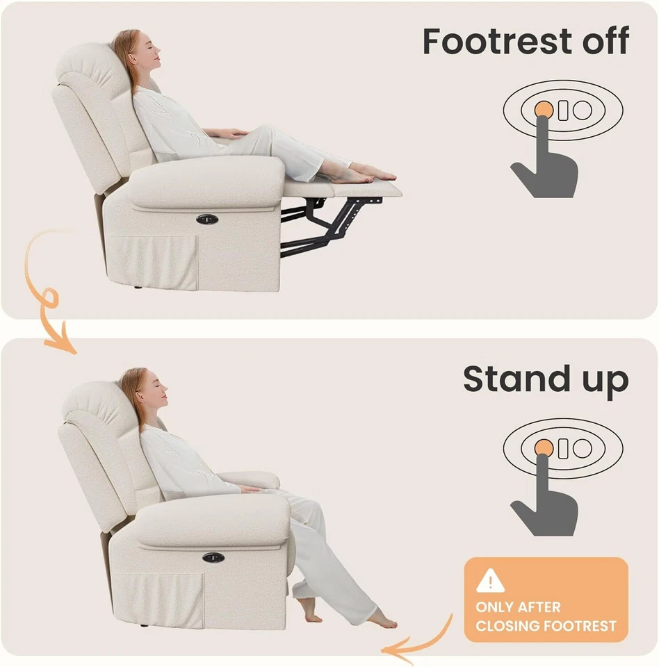 Elektrisch Relaxsessel mit Liegefunktion Fernsehsessel Sofa Relaxstuhl TV Sessel - Bild 4 von 4