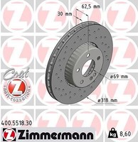 2X Zimmermann 400.5518.30 Bremsscheibe FüR MERCEDES-BENZ