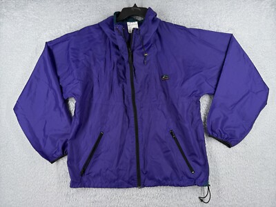VINTAGE Helly Hanson Jacket Adult Small Purple Windbreaker Nylon Shell Hooded