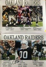 OAKLAND RAIDERS SIGNED PICTURES, LAMONICA, W. BROWN,DAVIDSON, OTTO. MORE