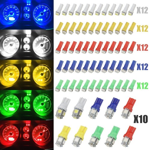 70PCS T5 T10 5050-SMD LED Speedometer Instrument Gauge Cluster Dash Light Bulbs