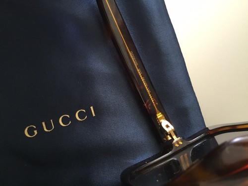 Gucci Sonnenbrille Braun Gold Eckig Oversize GU451K01N-011 Animal Print , Neu - Bild 5 von 8
